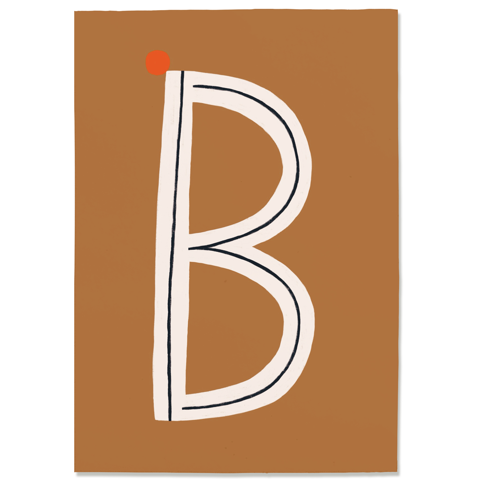 Postkarte B, Postkarte Buchstabe B, illustrierte Postkarte mit Buchstabe B, ABC Postkarten, Postkartenset ABC, Buchstabenpostkarten von Anna Katharina Jansen