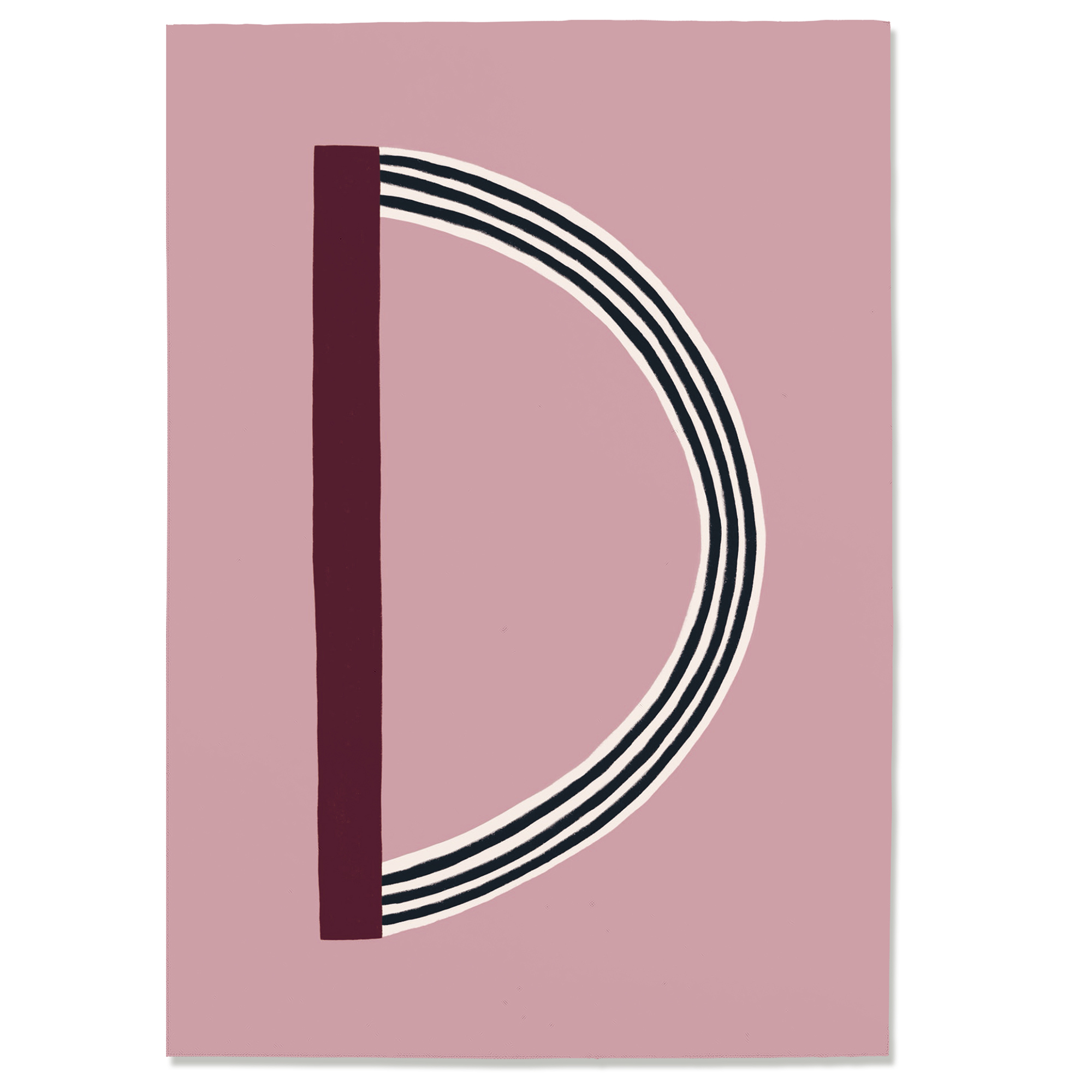 Postkarte D#2, Postkarte Buchstabe D, illustrierte Postkarte mit Buchstabe D, ABC Postkarten, Postkartenset ABC, Buchstabenpostkarten von Anna Katharina Jansen