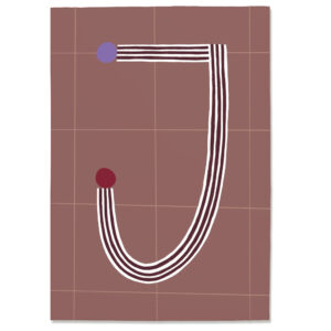Postkarte J, Postkarte Buchstabe J, illustrierte Postkarte mit Buchstabe J, ABC Postkarten, Postkartenset ABC, Buchstabenpostkarten von Anna Katharina Jansen