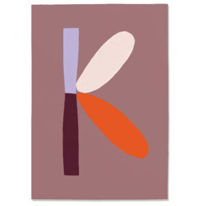 Postkarte K, Postkarte Buchstabe K, illustrierte Postkarte mit Buchstabe K, ABC Postkarten, Postkartenset ABC, Buchstabenpostkarten von Anna Katharina Jansen