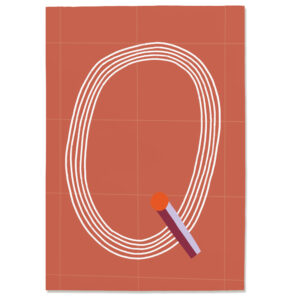 Postkarte Q, Postkarte Buchstabe Q, illustrierte Postkarte mit Buchstabe Q, ABC Postkarten, Postkartenset ABC, Buchstabenpostkarten von Anna Katharina Jansen