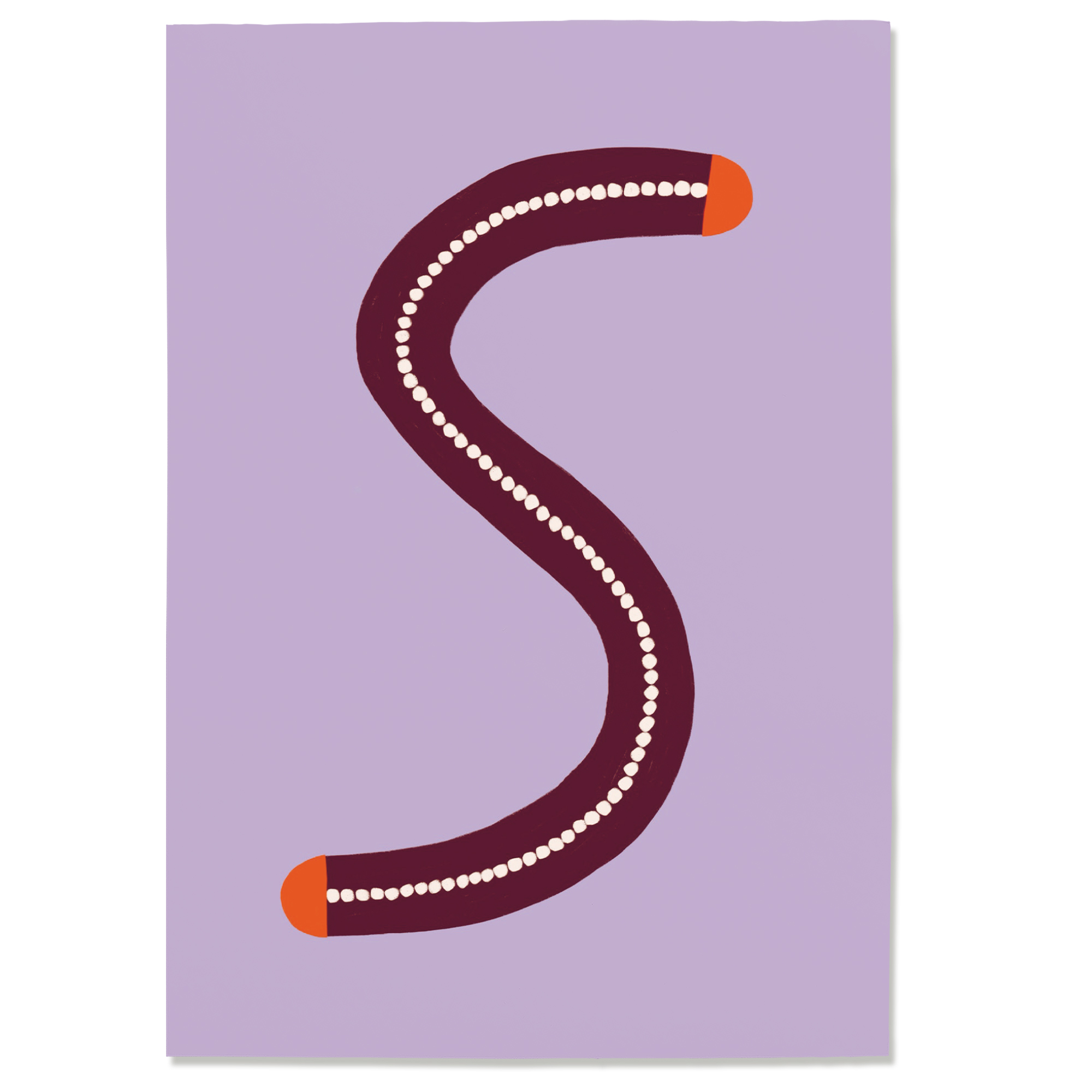Postkarte S#1, Postkarte Buchstabe S, illustrierte Postkarte mit Buchstabe S, ABC Postkarten, Postkartenset ABC, Buchstabenpostkarten von Anna Katharina Jansen