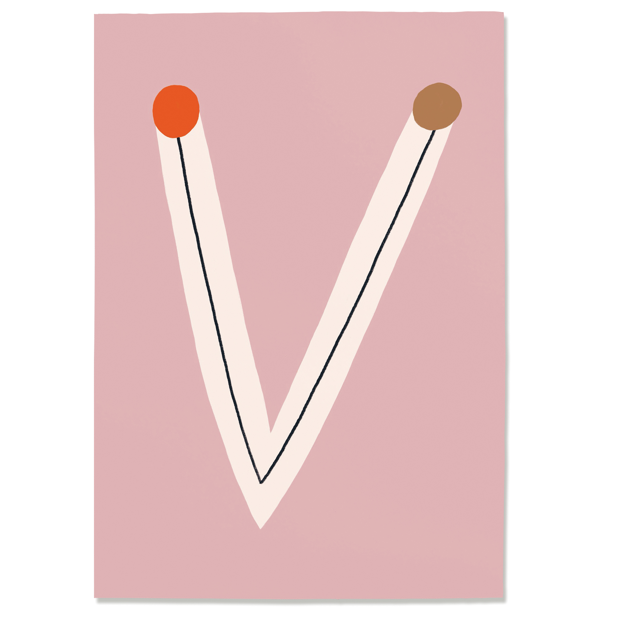 Postkarte V, Postkarte Buchstabe V, illustrierte Postkarte mit Buchstabe V, ABC Postkarten, Postkartenset ABC, Buchstabenpostkarten von Anna Katharina Jansen