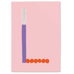 Postkarte L#2, Postkarte Buchstabe L, illustrierte Postkarte mit Buchstabe L, ABC Postkarten, Postkartenset ABC, Buchstabenpostkarten von Anna Katharina Jansen